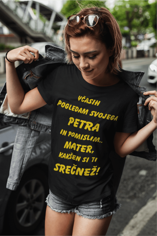 Majica Srečnež [IME PO ŽELJI] — tisk na majico