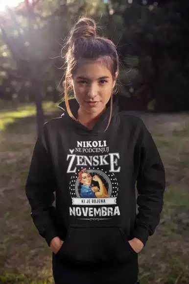 Kapucar Ne Podcenjuj Ženske Novembra — tisk na majico