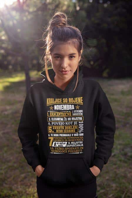 Kapucar Kraljice So Rojene Novembra — tisk na majico