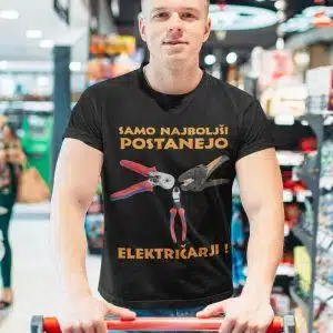 Majica - Samo najboljši postanejo električarji — detajl natisa