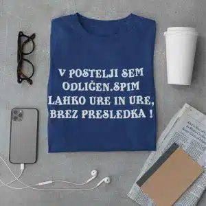 V postelji sem odličen — tisk na majico