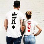 Majica Za Pare King & Queen Card — tisk na majico