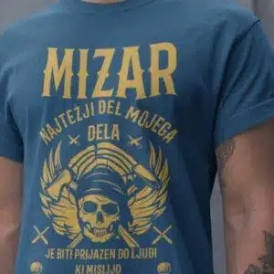 Majica Najtežji Del Mojega Dela Mizar — detajl natisa