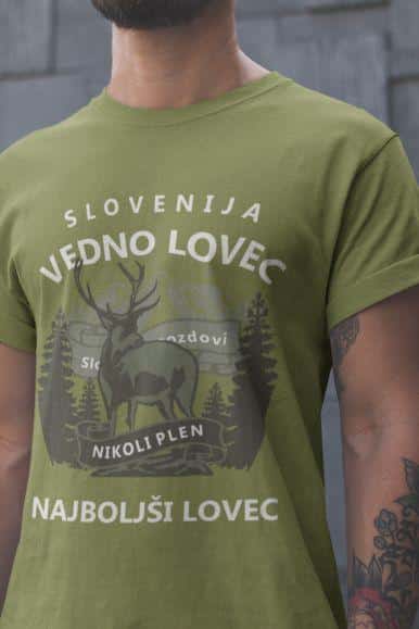 Majica Vedno Lovec Nikoli Plen — tisk na majico