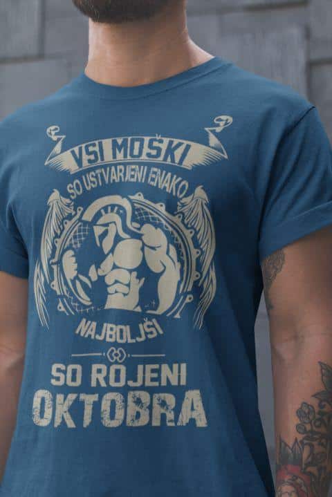 Majica Samo Najboljši So Rojeni - Oktober — detajl natisa
