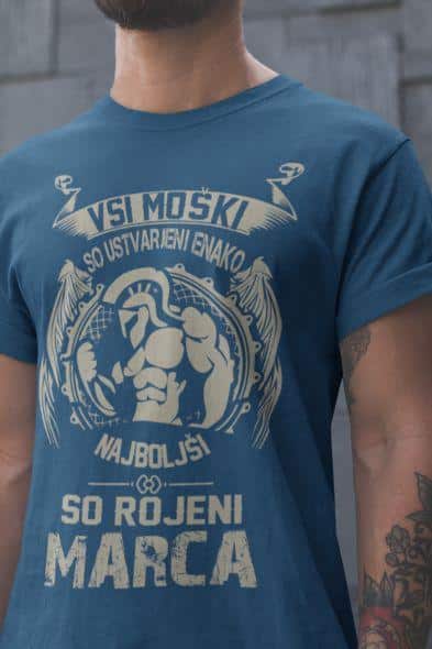 Majica Najboljši So Rojeni Marca — detajl natisa