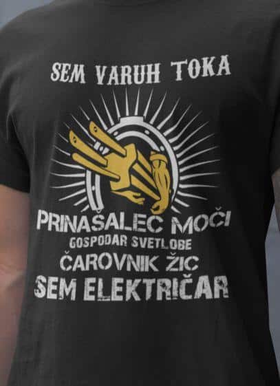 Majica Sem Električar — tisk na majico