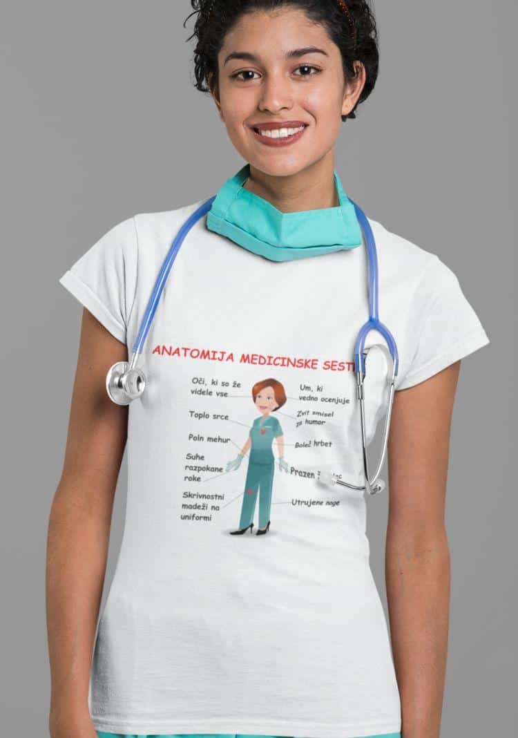 Majica Anatomija Medicinske Sestre — tisk na majico