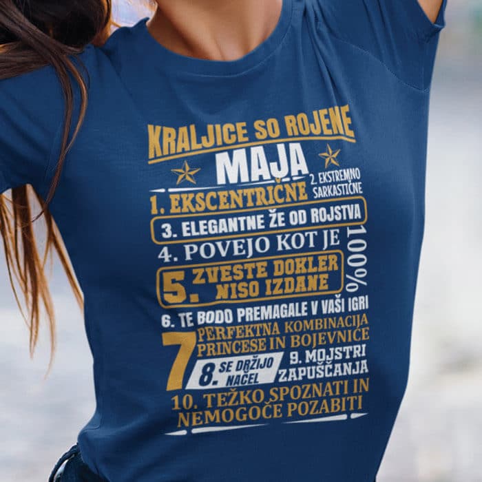 Majica Kraljice So Rojene Maja — detajl natisa