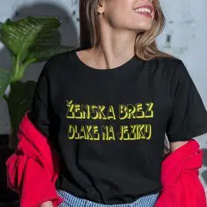 Majica - Ženska brez dlake na jeziku — tisk na majico