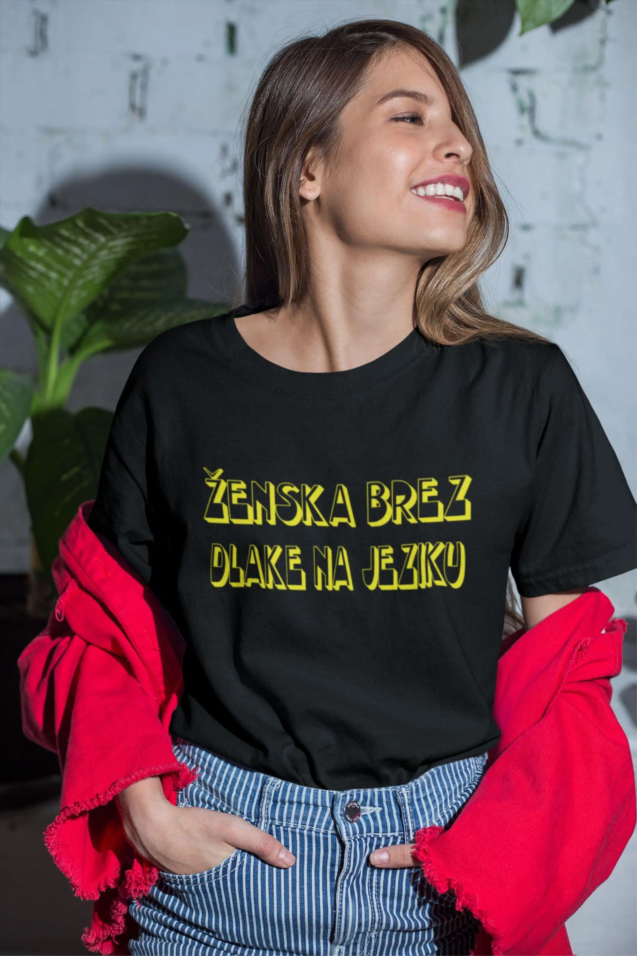 Majica - Ženska brez dlake na jeziku — tisk na majico