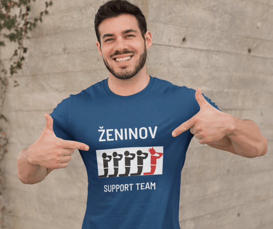FANTOVSCINA-ZENINOVSUPPOERTMODRA Majica - Ženinov Support Team — tisk na majico