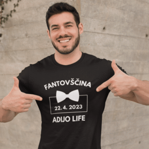 Majica - Fantovščina ADIJO LIFE — detajl natisa