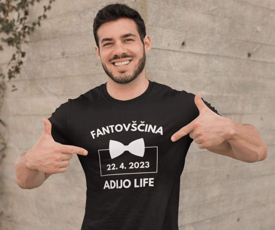 Majica - Fantovščina ADIJO LIFE — detajl natisa