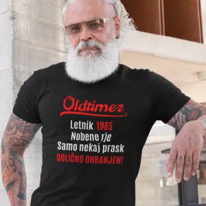 Majica - OLDTIMER [letnica rojstva po želji] — detajl natisa