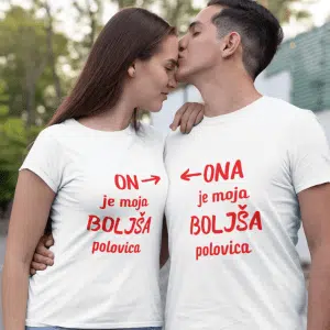 Majica Za Pare VALENTINOVO - boljša polovica — tisk na majico