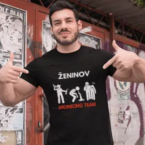 Majica - Ženinov Drinking Team — detajl natisa