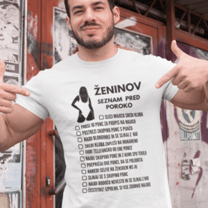 Majica - Ženinov Seznam Pred Poroko — tisk na majico