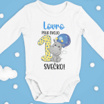 Otroški bodi - HIPPO, Piha Prvo Svečko [IME PO ŽELJI] — tisk na majico
