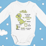 Otroški bodi - Dinozaverček, Na Svet Sem Prijokal — tisk na majico