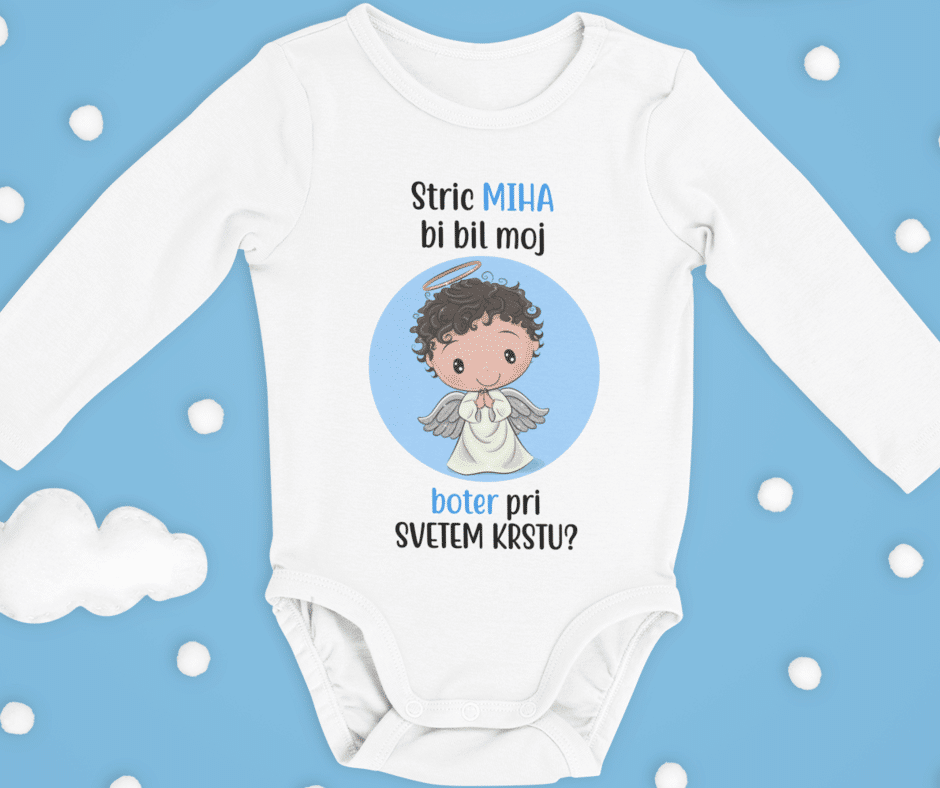 Otroški bodi - Boter Za Sveti Krst [IME PO ŽELJI] — tisk na majico