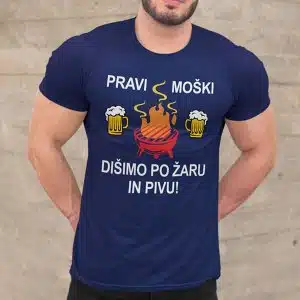 Pravi Moški Dišimo Po Žaru In Pivu — detajl natisa