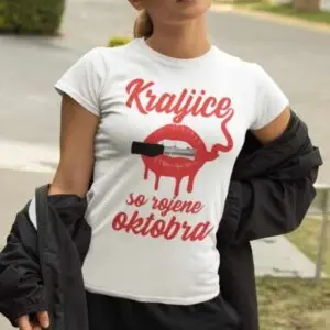 Kraljice So Rojene Oktobra - šminka — tisk na majico