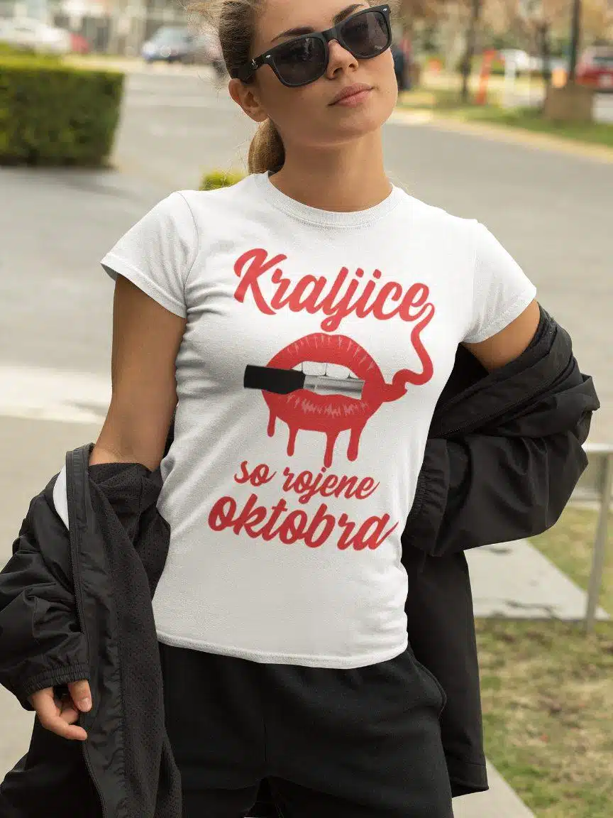 Kraljice So Rojene Oktobra - šminka — tisk na majico