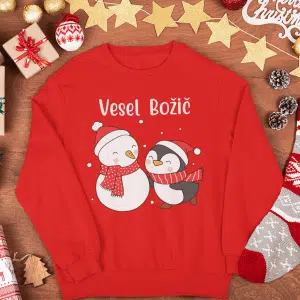 Vesel Božič Snežak — tisk na majico
