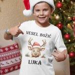 Jelenček Vesel Božič + IME — tisk na majico