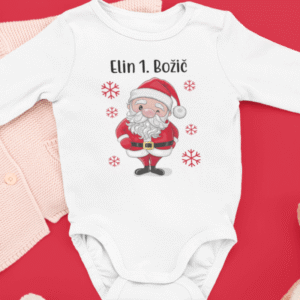 Otroški bodi - Božiček 1. božič + IME otroka — detajl natisa