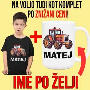 Traktor + IME OTROKA — detajl natisa