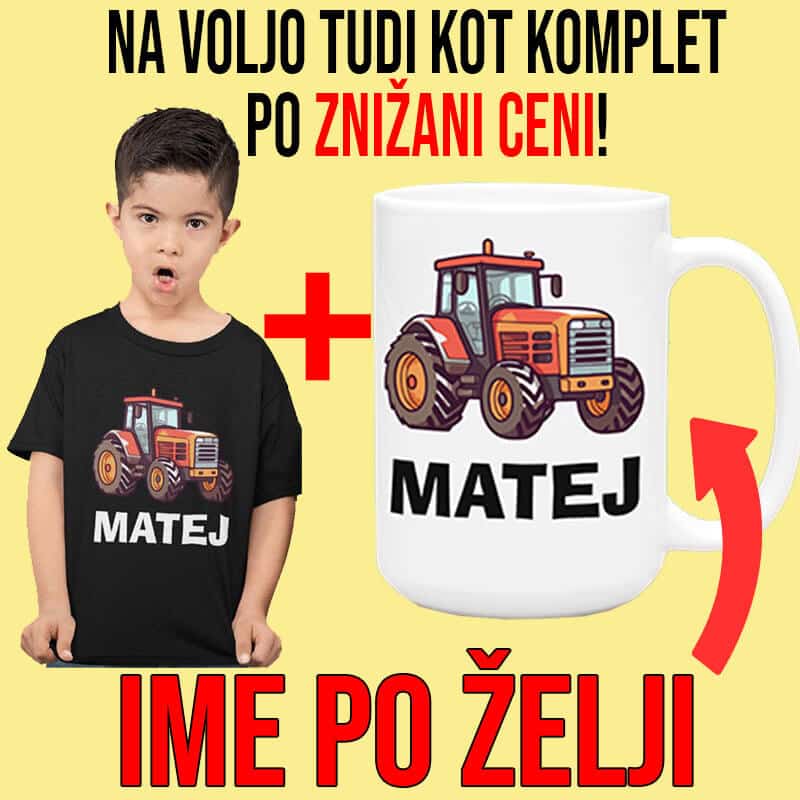 Traktor + IME OTROKA — detajl natisa