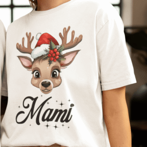 Mami [naziv po želji] + Jelenček — tisk na majico