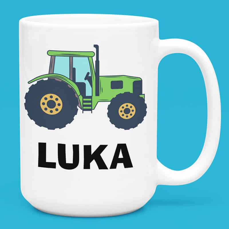 skodelica traktor zelen