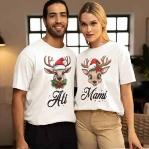 Majica Za Par JELENČEK - božič — tisk na majico