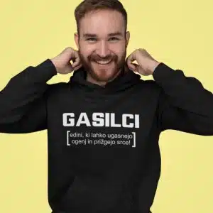Gasilci - ugasnejo ogenj, prižgejo srce — detajl natisa