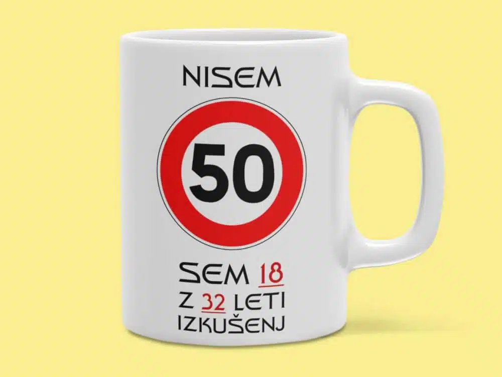 Skodelica - za 30, 40, 50 ali 60 LET — tisk na majico