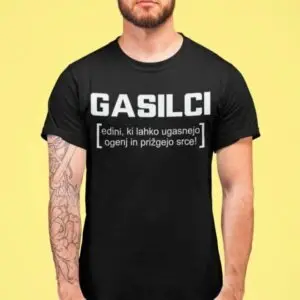 Gasilci - ugasnejo ogenj, prižgejo srce — tisk na majico