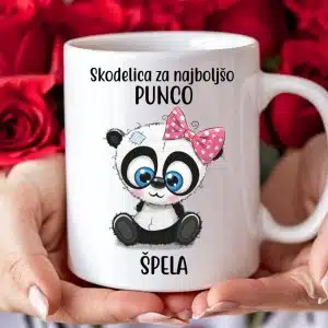 Skodelica Za Najboljšega Fanta/Punco [IME po želji] Z Medvedkom — detajl natisa