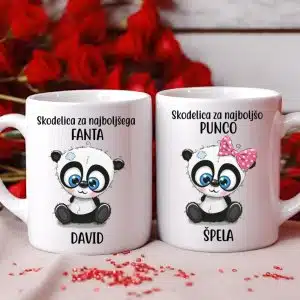 Skodelica Za Najboljšega Fanta/Punco [IME po želji] Z Medvedkom — tisk na majico