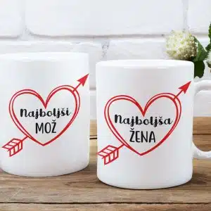 Skodelica - Najboljša Žena / Mož / Fant(v srčku) — tisk na majico