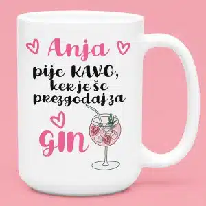 Skodelica - Pije Kavo, Ker Je Še Prezgodaj Za Gin — tisk na majico