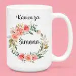 Skodelica - Kavica Za [ime po želji] Rože — tisk na majico