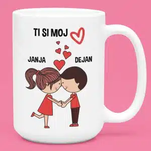 Skodelica - Ti Si Moj Srček [2x ime po želji] — tisk na majico