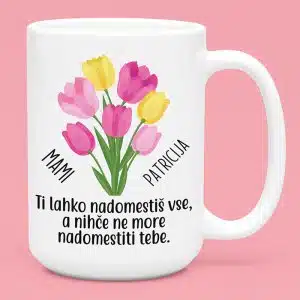 Skodelica - Šopek Tulipanov Najboljša Mami [IME po želji] — tisk na majico