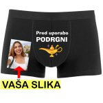 Moške boksarice - Pred Uporabo Podrgni — tisk na majico