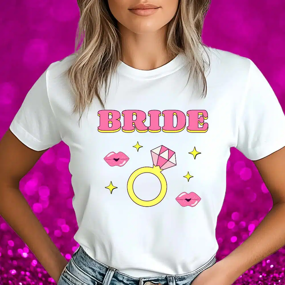 Majica za nevesto - BRIDE (prstan) — tisk na majico