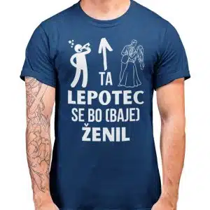 Majica za ŽENINA - Ta Lepotec Se Bo Ženil — detajl natisa