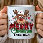 Skodelica Merry Christmas + IME — tisk na majico